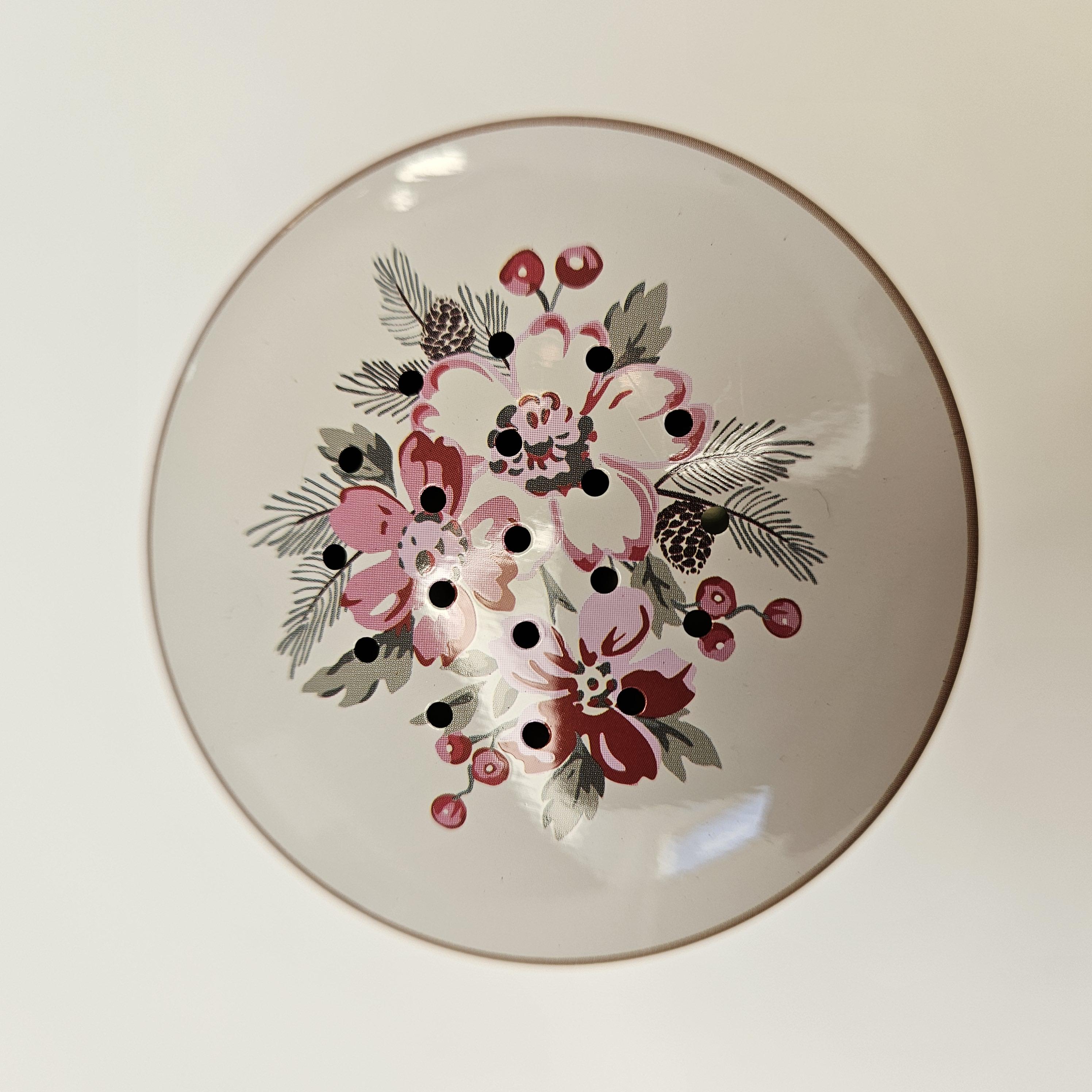 Ansicht von oben Zuckerstreuer weiß mit grün-goldenem Rand und Blumenmuster, GreenGate